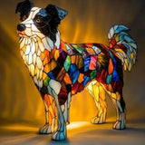 Border Collie - Ólomüveg lámpa