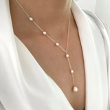 Réka - Vintage fülbevalós nyaklánc gyöngyökkel